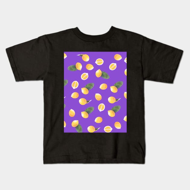 Lemonade Purple Kids T-Shirt by groovyraffraff